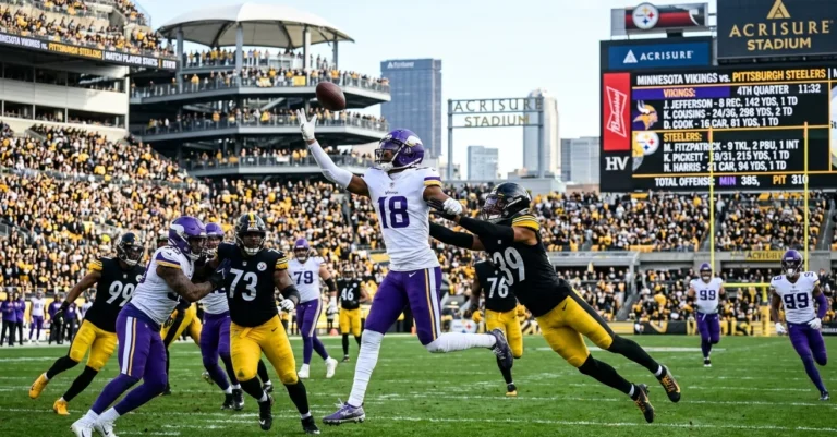 minnesota vikings vs pittsburgh steelers match player stats