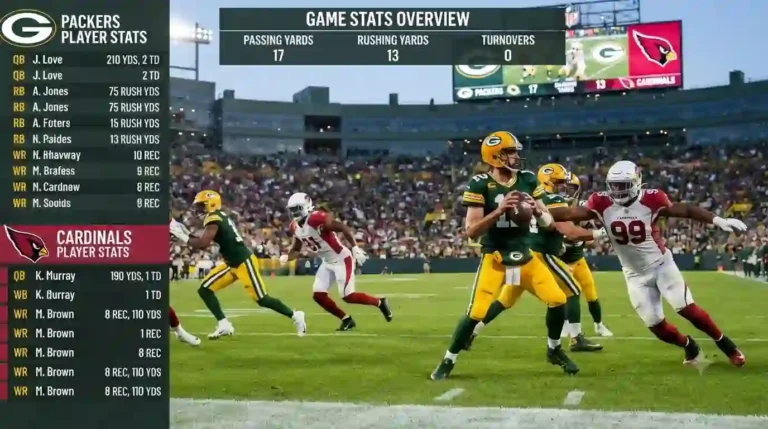 green bay packers vs arizona cardinals match player stats