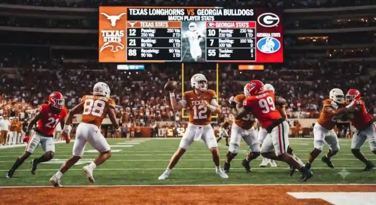 texas longhorns football vs georgia bulldogs football match player stats