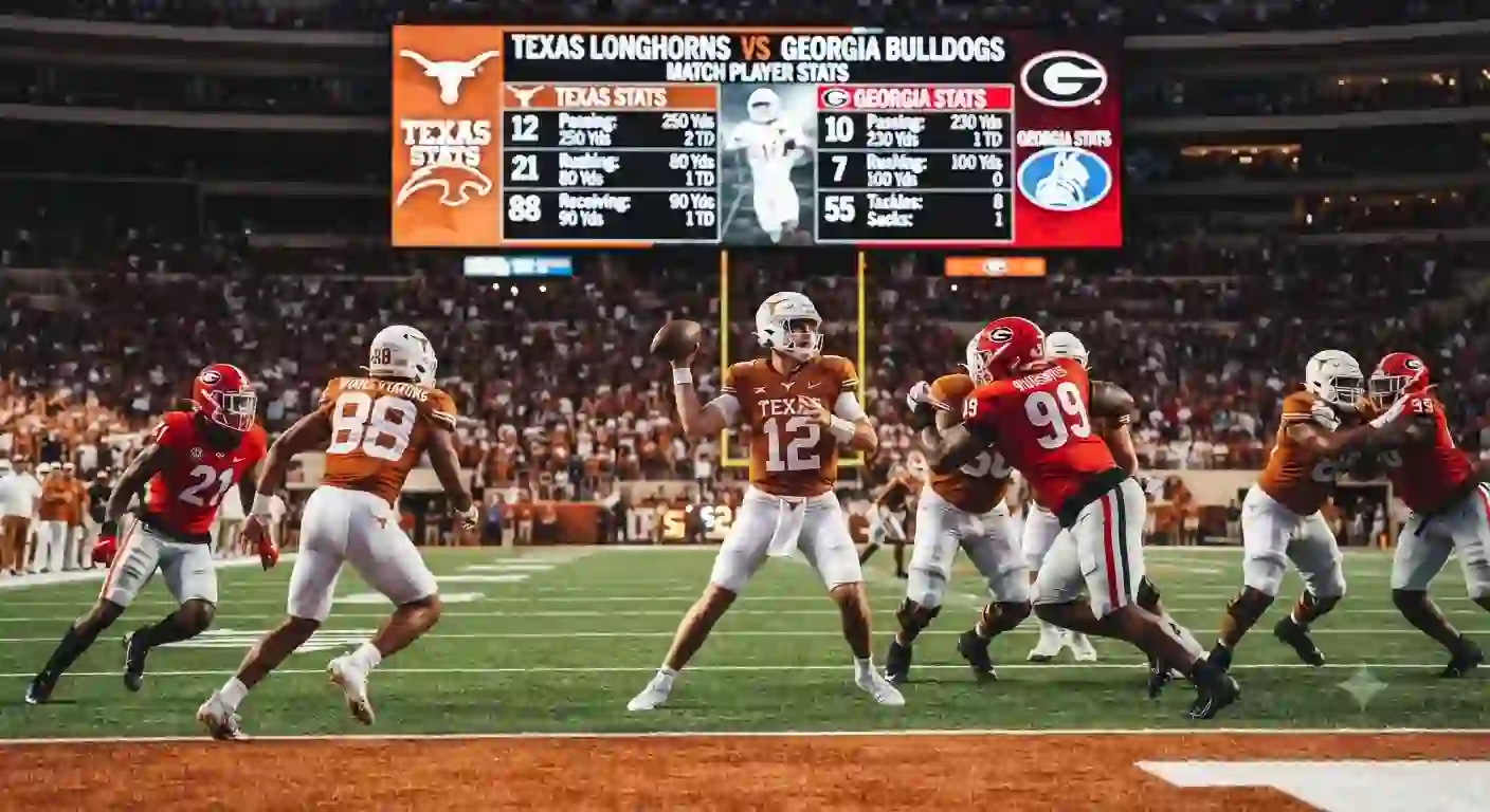 texas longhorns football vs georgia bulldogs football match player stats