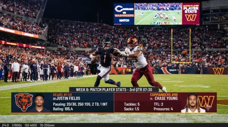 chicago bears vs washington commanders match player stats