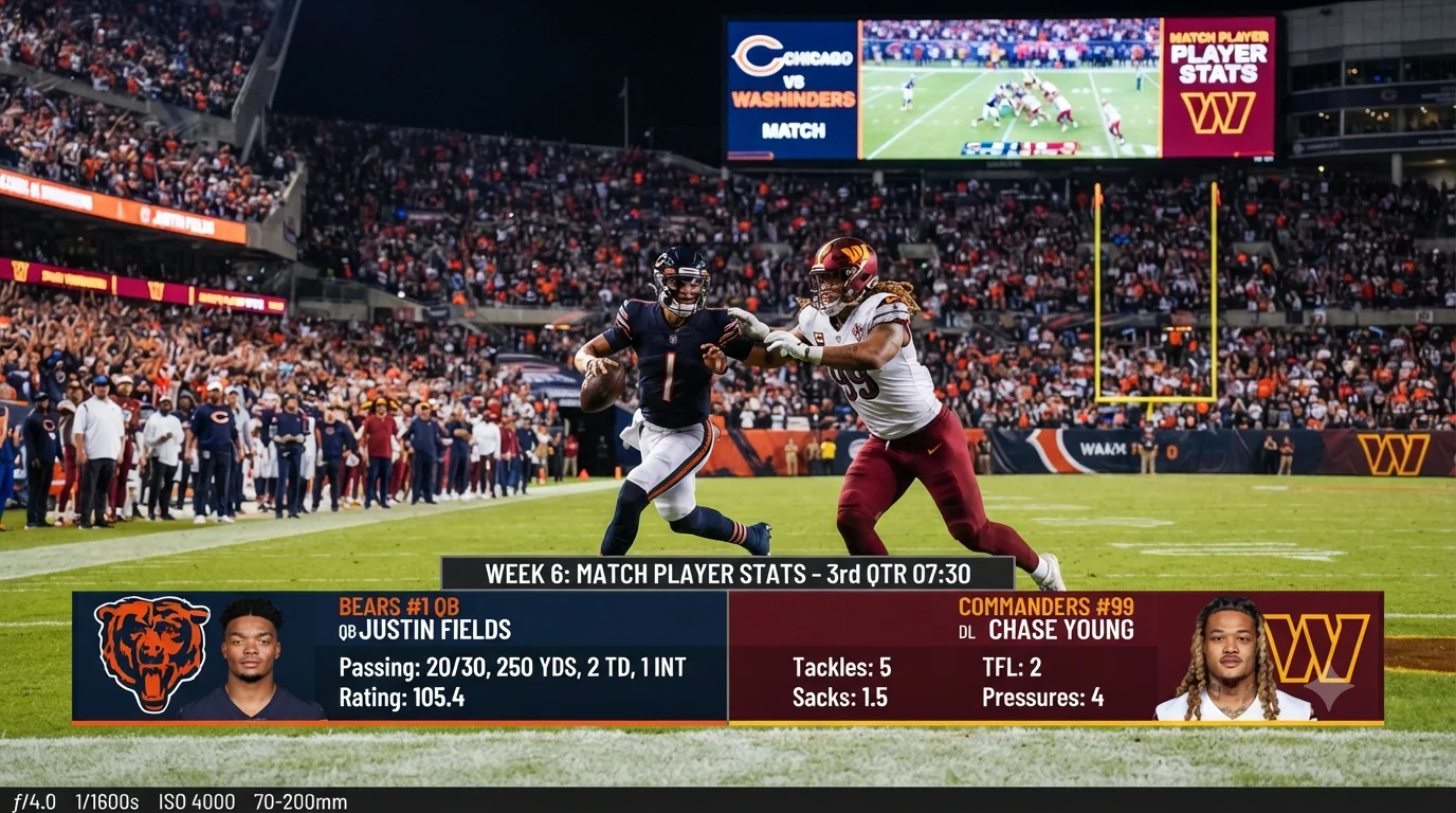 chicago bears vs washington commanders match player stats