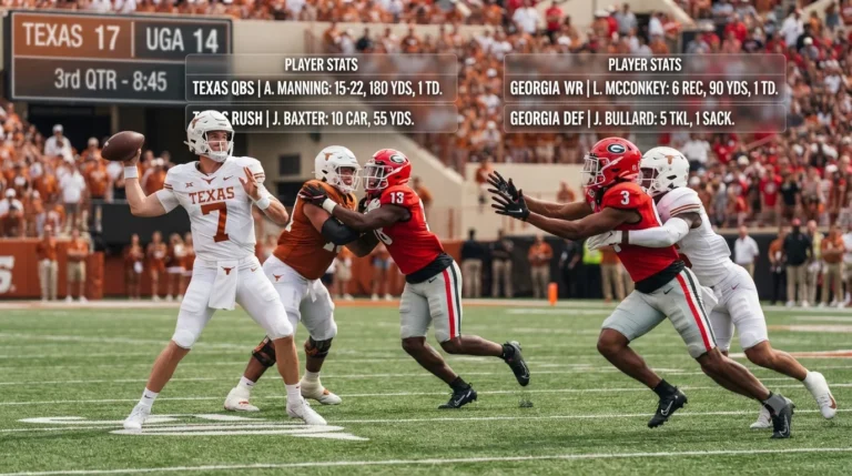 texas longhorns football vs georgia bulldogs football match player stats